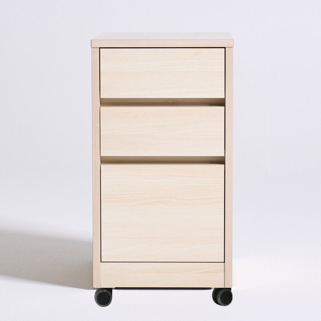 3단 LPM 책상 이동 바퀴 수납 보조서랍장, 이동(워시)