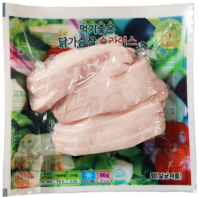 훈제 슬라이스 닭가슴살 마늘맛, 100g, 20개