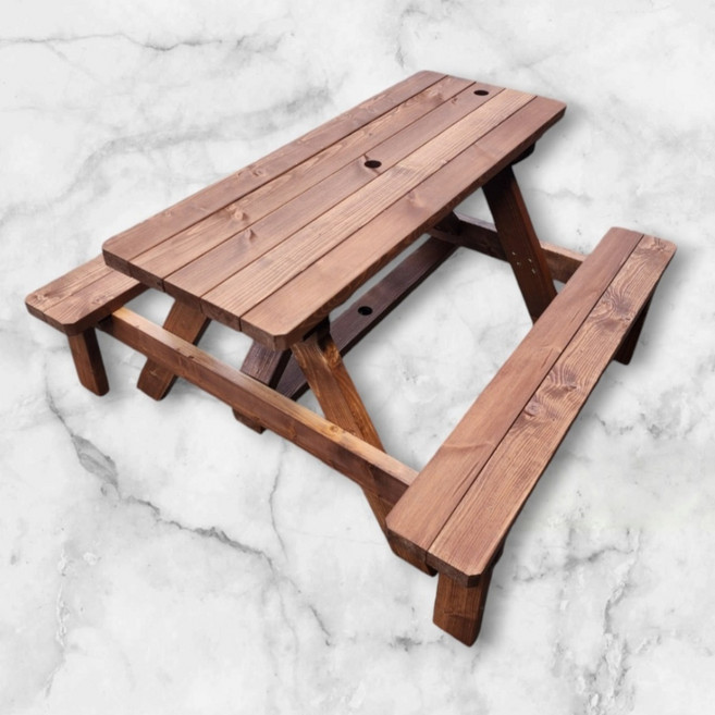 [이베스타] A형 미니야외 원목테이블/야외테이블, 1200도색, 무타공