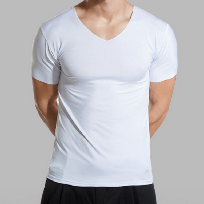 심리스 남성 반팔 런닝 쿨 냉장 무봉제 브이넥 언더셔츠 이너웨어 밀착핏 5p 세트