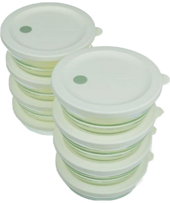 글라스락 스팀볼 원형 310ml 4p+4p 8조 세트 냉동밥 밥보관 찬밥 남은밥 전자렌지용기, 8개