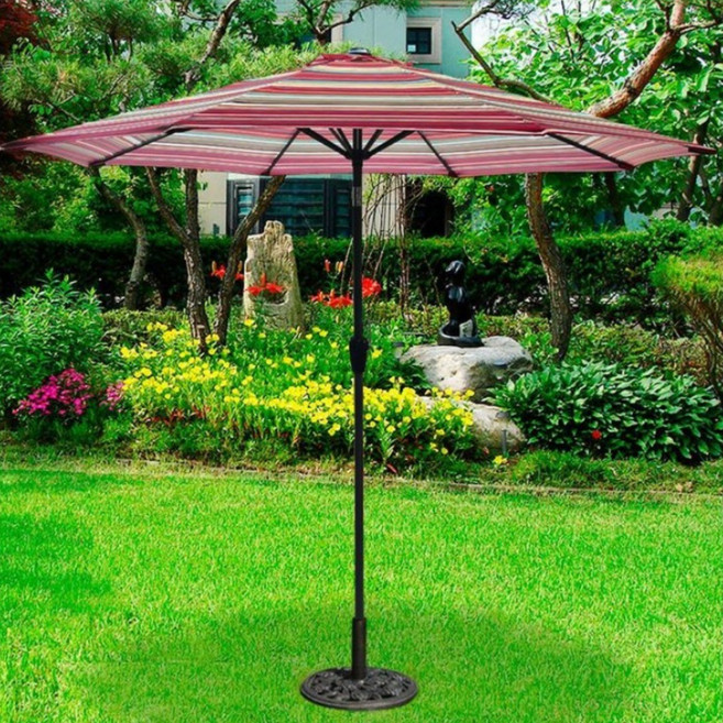 산들바람 파라솔 특허청등록 색이 바래지않는 특수프린팅원단 29년전통 파라솔 전문기업, 패션틸트 파라솔2700(레드)_받침대별매