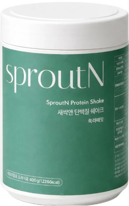 새싹앤 체중조절식 쑥라떼 맛 단백질 보충제 쉐이크 보틀, 1개, 400g - 쿠팡