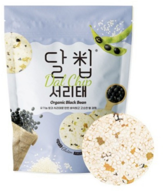 유기농 달칩 서리태 뻥 튀기지 않은 과자 저칼로리 간식, 60g, 6개