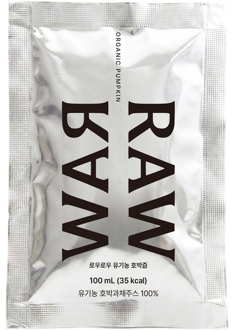 [100% 유기농 늙은 호박즙] 로우로우 유기농 호박즙, 100ml, 20개