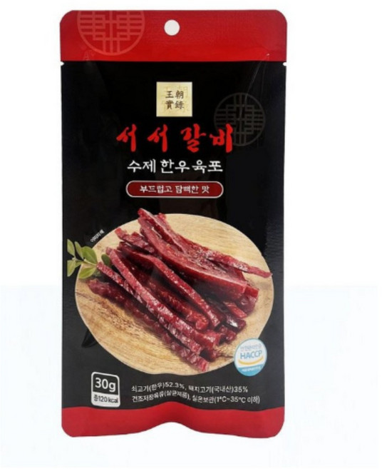 서서갈비 수제 한우 육포 30g, 4개