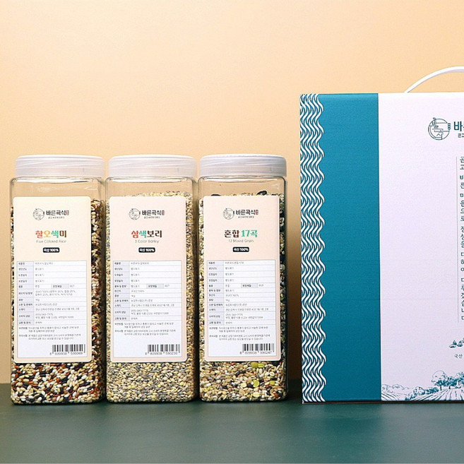 설 명절 잡곡선물세트 국산 개별포장 기업 단체 답례품, 찹쌀+쌀찰보리+현미, 1박스