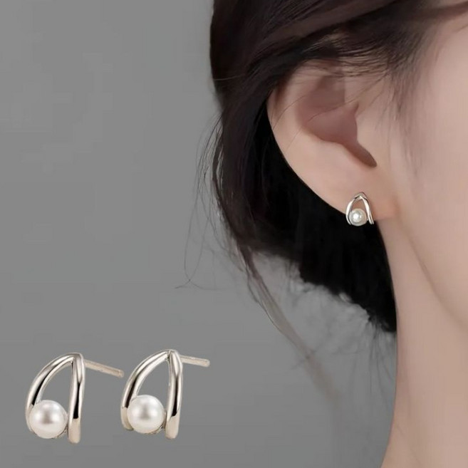 아뜨라 18k GF 데일리 미니 진주 귀걸이 알러지 방지 깔끔한 고급 마감
