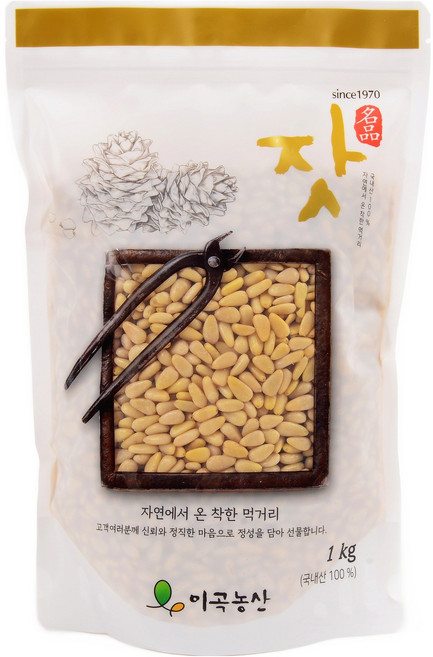 가평잣 이곡농산 국내산100% 가평특산품 1kg 백잣 지퍼백 (25년햇잣), 1kg 지퍼백 백잣, 1개