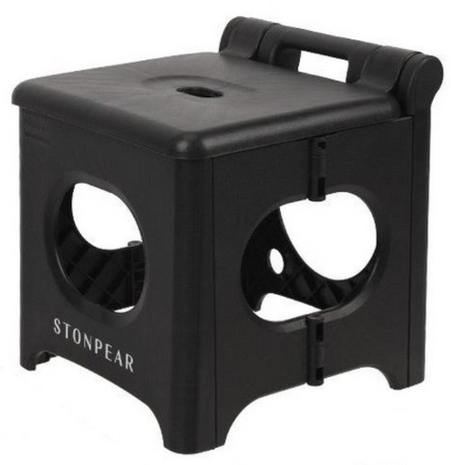 미니폴딩 접이식의식 100kg 캠핑 놀이공원, 블랙, 1개