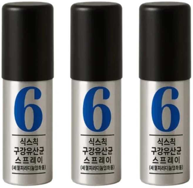 식스칙 구균제 유산균 구강스프레이 구취제거 의약외품, 3개, 15ml - 쿠팡