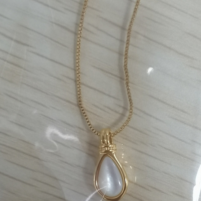 여성용 눈물 진주 물방울 펜던트 화이트골드 목걸이