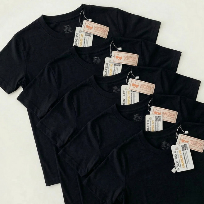 와우코지 5장 면티 30수 무지 라운드 오코텍스 빅사이즈 반팔 티셔츠 남녀공용