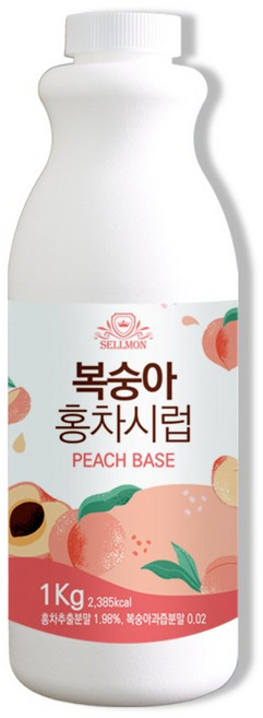 쉘몬 과일 에이드 농축액 액상타입 베이스 모음 1kg, 쉘몬 복숭아홍차시럽 1kg, 1개