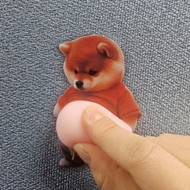 강아지 뱃살 스티커 고양이 문콕방지 말랑 도어범퍼 4개 1세트, 1.시바강아지