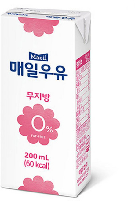 매일우유 멸균 무지방0% 200mlx12팩/흰우유, 200ml, 12개