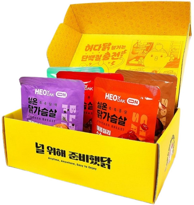 허닭ON 실온 닭가슴살 5종 혼합 선물세트