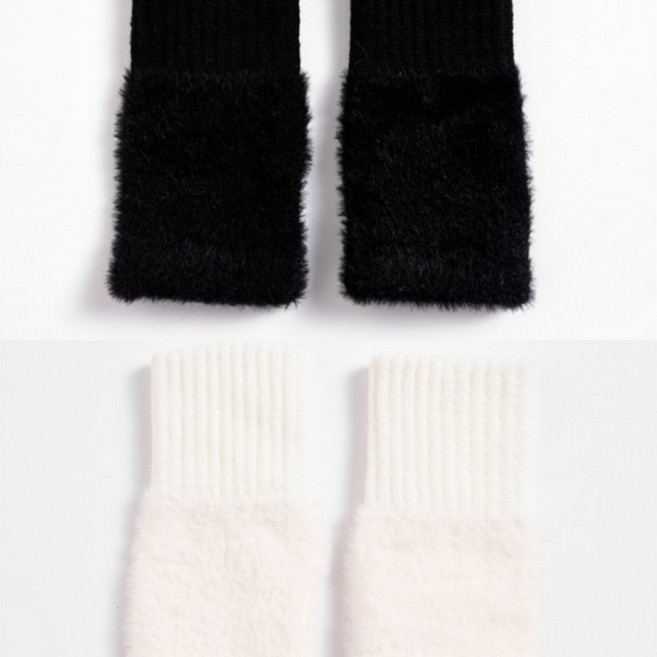 제이피 러블리 따뜻한 니트 퍼 오픈핑거 핸드워머 2종세트