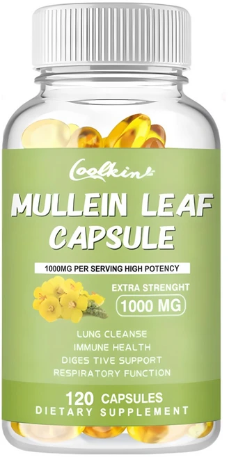뮬린 잎 1000mg - 폐 정화 지원 &amp; 해독 면역 체계 강화, 1개, 120정 - 쿠팡