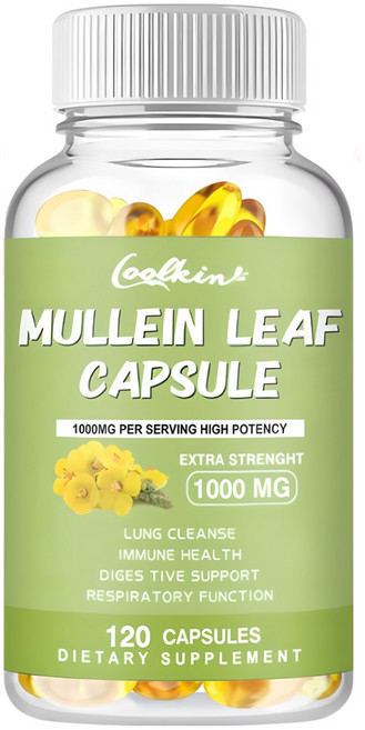 뮬린 잎 1000mg - 폐 정화 지원 &amp; 해독 면역 체계 강화, 1개, 60정