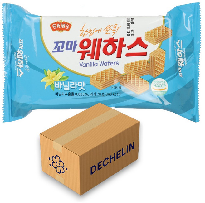 꼬마웨하스 바닐라맛 대용량, 70g, 20개