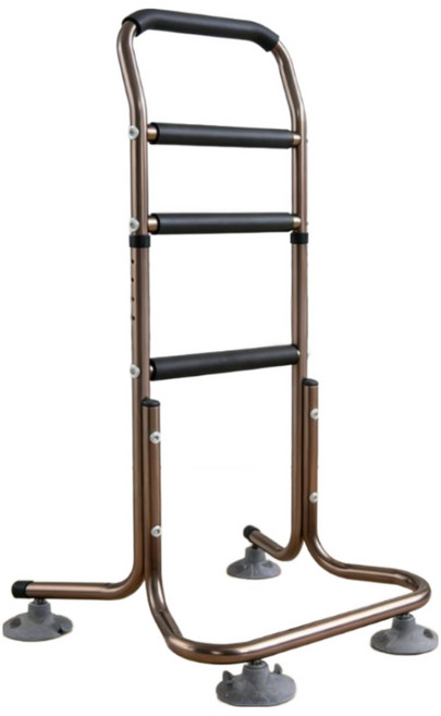 4중 흡착식 노인 기립 보행 보조기 높이조절 이동식 안전 손잡이 침대 변기 욕실 흡판 도움말봉, 1개