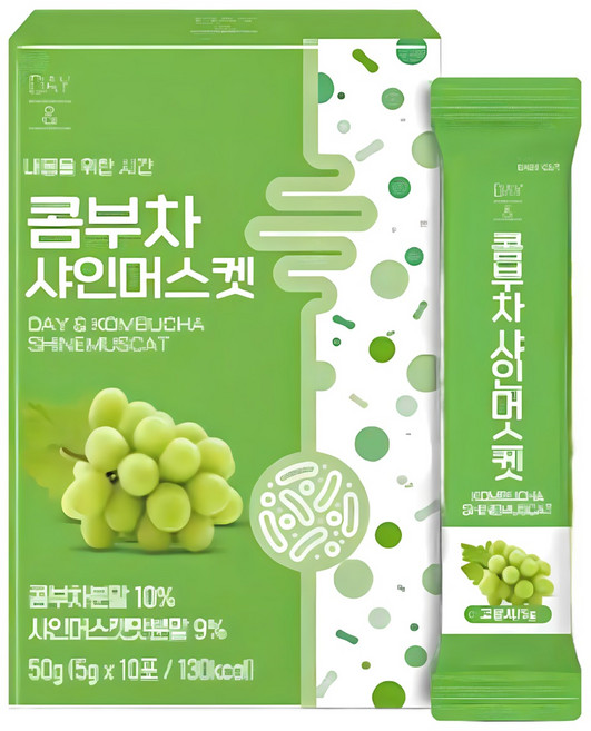 참앤들황토농원 [참앤들황토농원] 데이앤 콤부차 샤인머스켓 30포 4박스, 50g, 3개