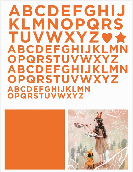 티셔츠 만들기 100종 알파벳 캐릭터 가방 리폼 DIY, 오렌지세트