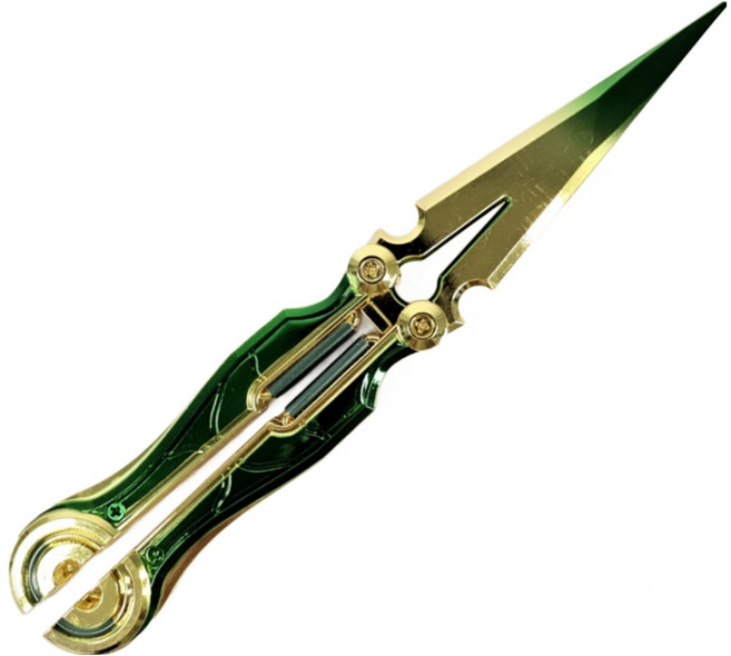 올인몰 메이지펑크 발리송 4종 버터플라이나이프 나비칼, 그린, 1개