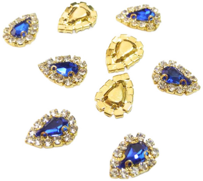 잇템샵 네일파츠 브로치 네일재료 블루 1개입, 물방울블루10mm x 12mm, 1개