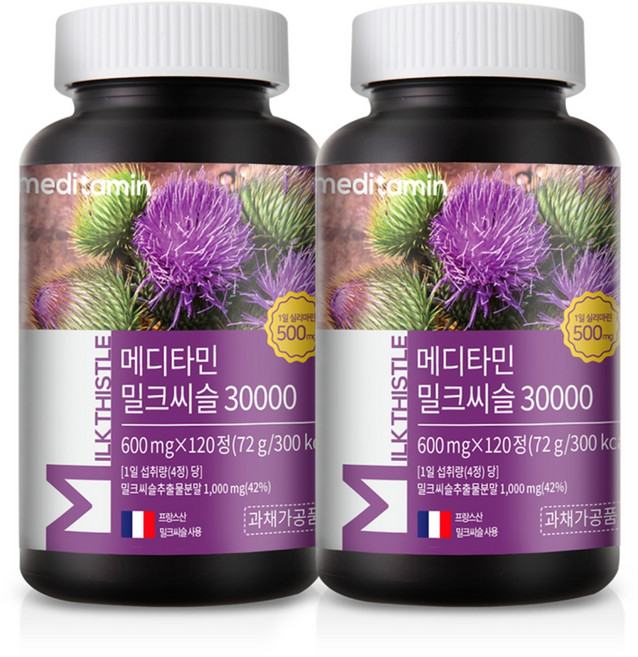 메디타민 밀크씨슬 30000 72g, 120정, 2개
