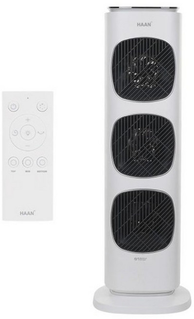 {26년형 고스펙] 한경희 BLDC PTC 온풍기 공기청정 무드등 가정용 사무실, 화이트