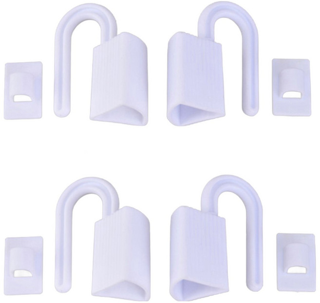 뿌푸 손낌예방 문닫힘방지대, 하얀 자물쇠형, 4세트