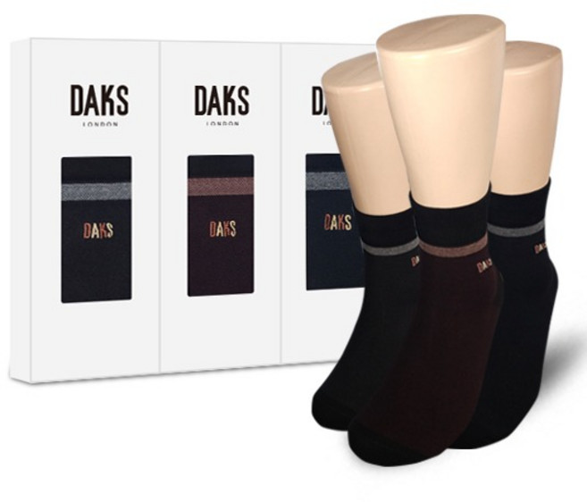 DAKS DAKS양말 남성 설 선물세트 명품양말 정장용 깔끔하고 세련된 다이아몬드 패턴 애플아울렛 엘르양말 사상점 337 3족