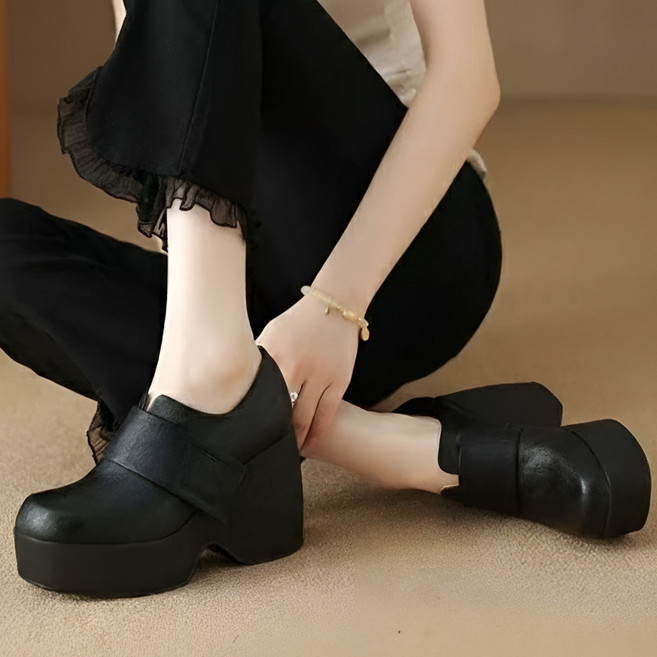 러빙룸 여성 10cm 키높이 로퍼 발편한 통굽 구두