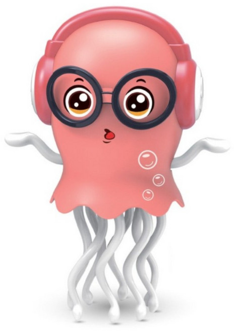 토이즈데이 춤추는 해파리 신나는 음악 LED 불빛 댄스 로보트 장난감 단체 선물, 1개, 로즈레드