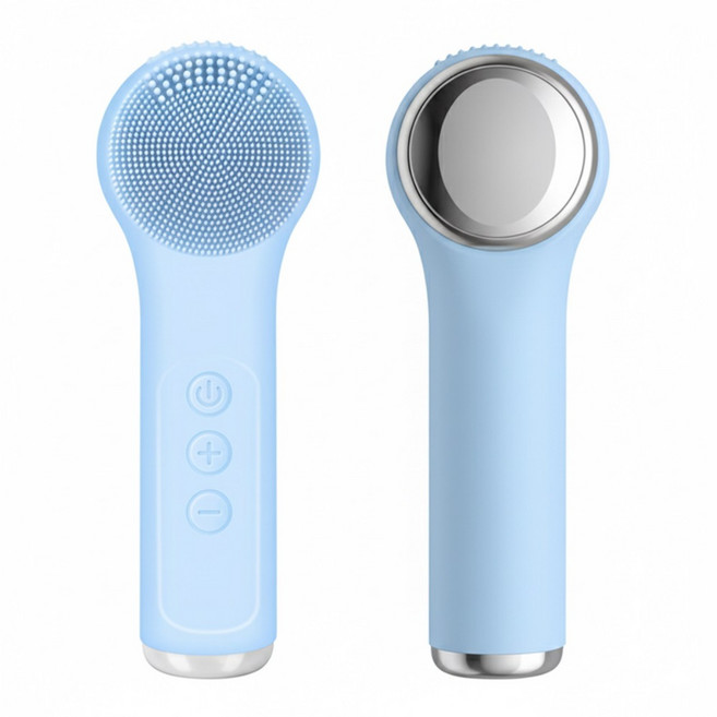 [C타입] 리빙가을 온열마사지 미세모브러쉬 실리콘 진동클렌저, 파란, SSD10