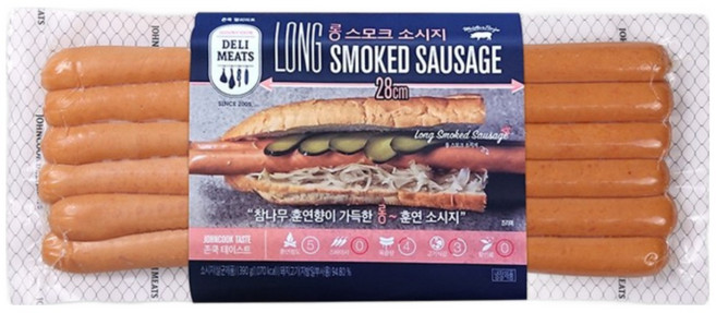 존쿡델리미트 롱스모크소시지 390g, 1개