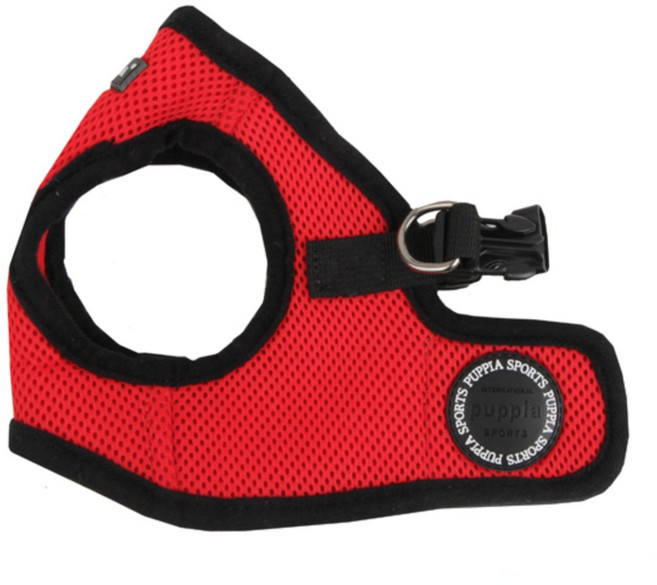 퍼피아 강아지 소프트 베스트 하네스 AH305 B스타일, 레드, 1개