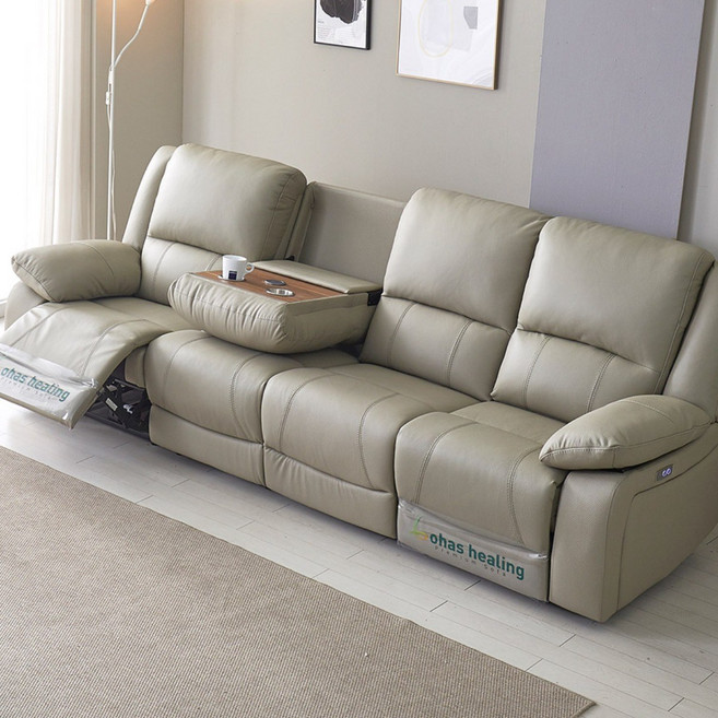 파로마 클레오 황소 통가죽 천연면피 리클라이너 쇼파 4인 제로월, 다크네이비