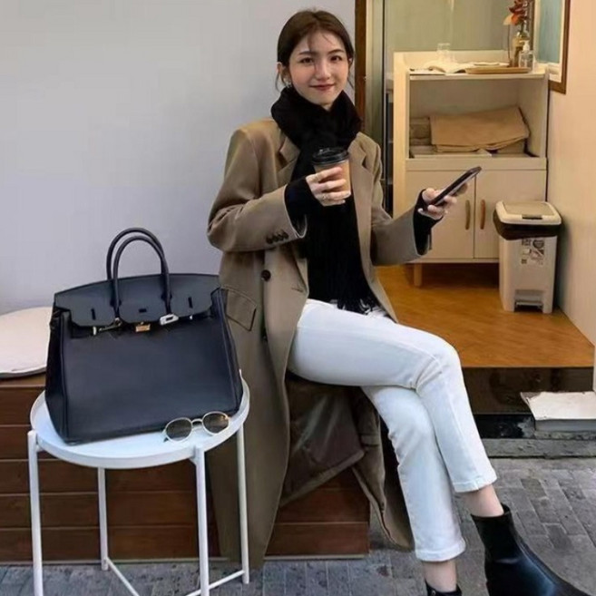 COSYEVNO 여성 더블 버튼 롱 코트 오버핏 춘추계 BCXfywt-8