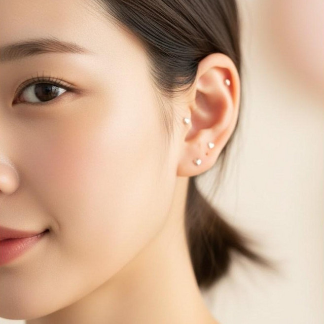 모란컴퍼니 여성 패션 귀 마사지 스티커 귀찌 피어싱, 30. 별달 진주믹스, 1개