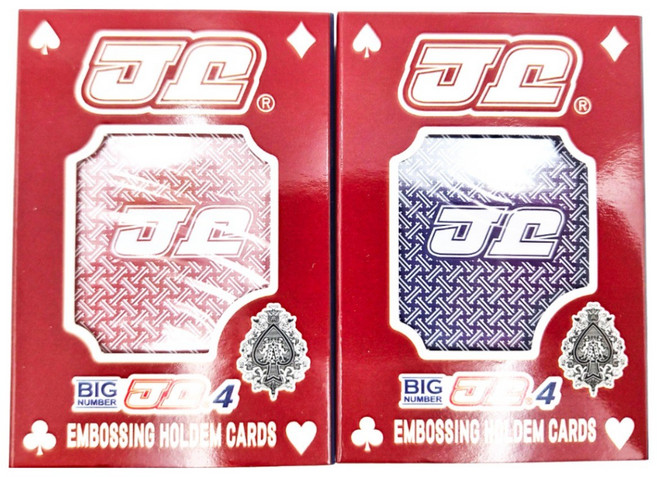 4번 제이제이 JJ맥스점보 엠보홀덤카드 (JJ MAX JUMBO), (레드red 1개. 블루blue 1개), 1개
