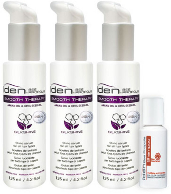 iden cosmetics 아이덴 스무스 테라피 실크샤인 125ml신형+30ml샴푸 헤어에센스, 3개, 125ml