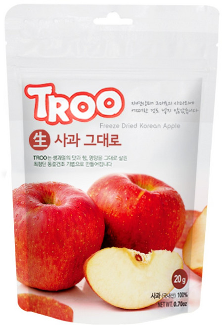 트루나스 TROO 동결건조 과일칩 9종 중 택1, 20g TROO 생사과 그대로, 1개