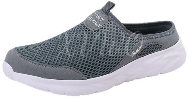 XVWO 남성 메쉬 뮬 운동화 반슬리퍼 통기성 캐주얼 데일리 빅사이즈 가벼운 여름 남자 운동화