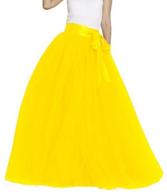 롱 망사 스커트 SH487