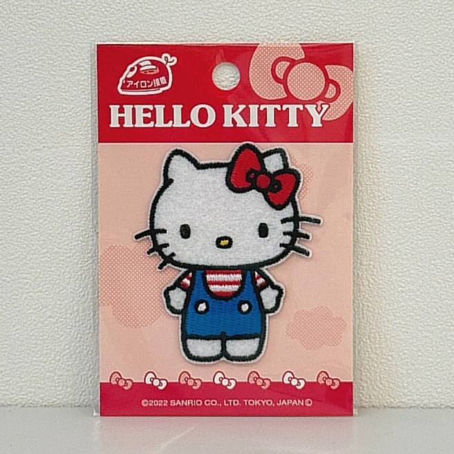 일본정품 헬로키티 자수 오버올 와펜