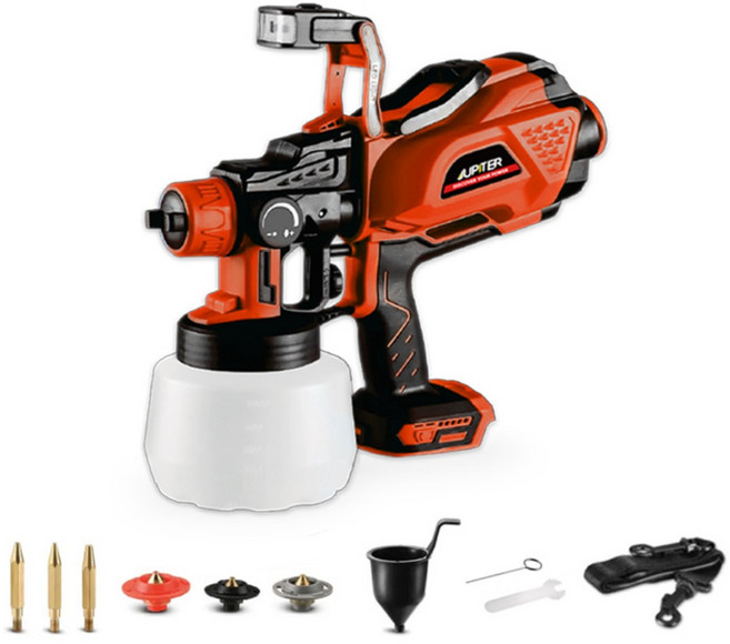 주피터 밀워키 배터리 호환 충전 페인트 스프레이건 베어툴 무선 전동 분사기 분무기 JSG-20P-MI, 밀워키 타입, 1개