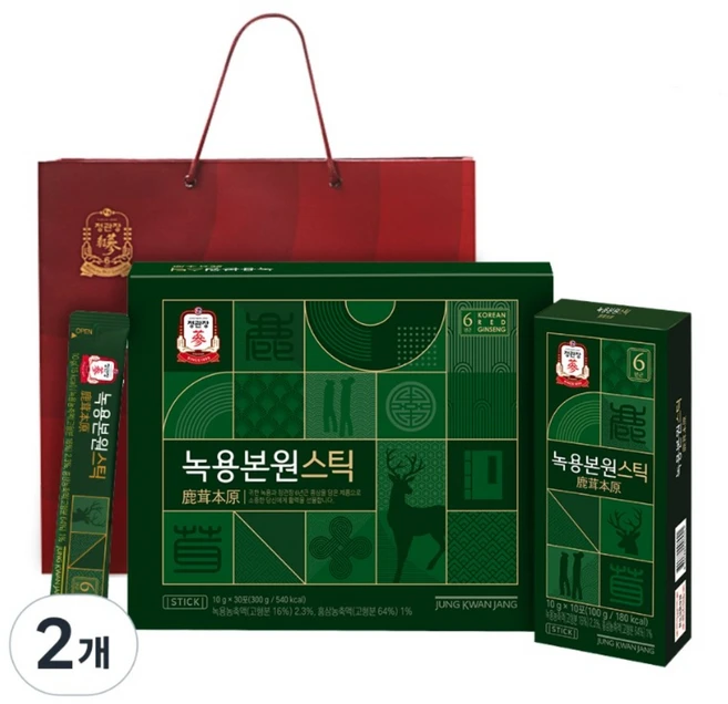 정관장 녹용본원스틱 30p + 쇼핑백, 300g, 2개 - 쿠팡